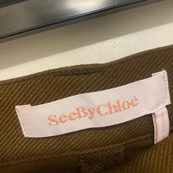 SEE BY CHLOÉ Wool Blend Trousers In Smoked Brown - Picture 6 of 11